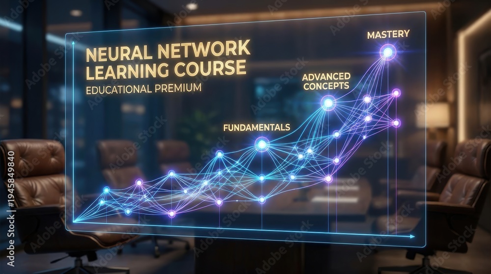 Fototapeta premium Advanced Data Visualization of Neural Network Learning Course Trends in Modern Business Environment