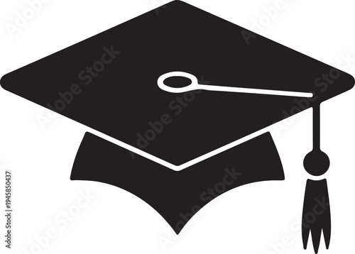 Graduation cap with tassel, symbolizing academic achievement, education, and successful completion of studies
