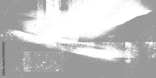 Abstract textured gray and white background with granular and block patterns