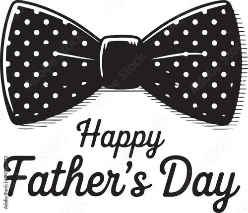 Happy father's day greeting with classic bow tie graphic, celebrating dads and paternal bonds