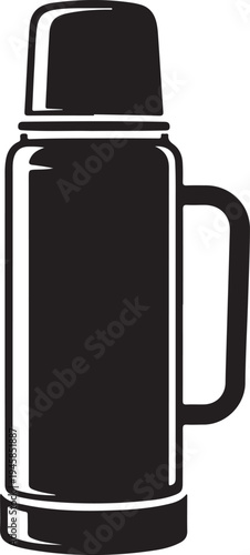 Insulated thermos flask hot drink container silhouette icon