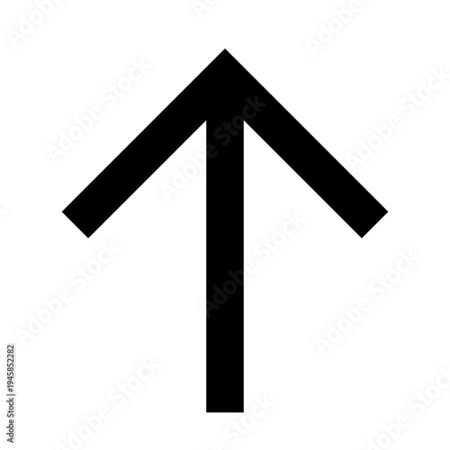 Up short arrow icon for upload buttons, scroll-to-top actions, and upward navigation. Perfect for app, web, or dashboard UI in bold, sharp, black, line-style icons for clean minimal interfaces.