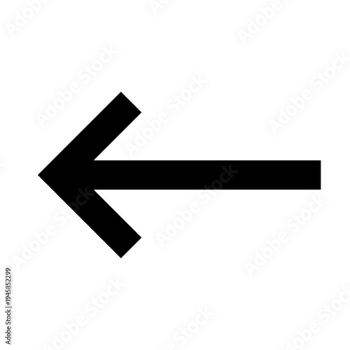 Left long arrow icon for navigation, back actions, or directional commands. Perfect for apps, websites, and dashboards using sharp, bold, line-style UI with minimal visual clutter.