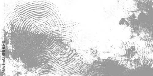 Large grey fingerprint texture on white background with distressed effect