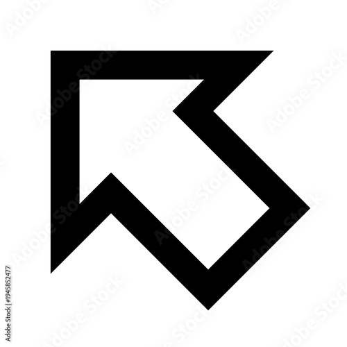 Up left short outline arrow icon for return or back actions in UI. Ideal for apps, websites, or dashboards needing sharp, minimal, line-style navigational or directional indicators.