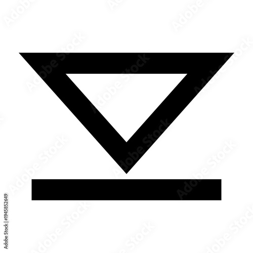 Caret bar down icon for dropdowns, toggles, or section expansion. Perfect for UI/UX in apps, websites, and dashboards using bold, sharp, minimal, black, line-based navigation elements.