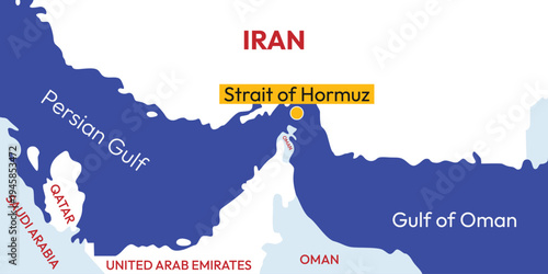 Strait of Hormuz background. Topographic map of the Strait of Hormuz. Middle East banner. World oil supply routes