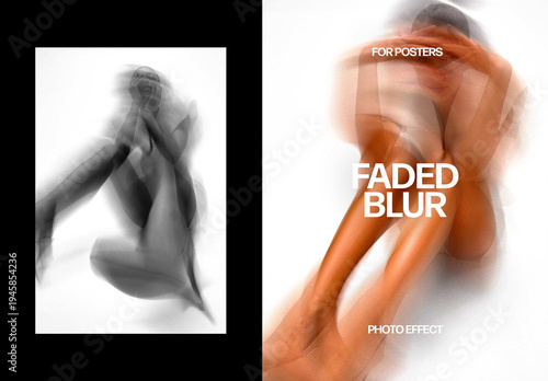 Faded Blur Poster Photo Effect Mockup