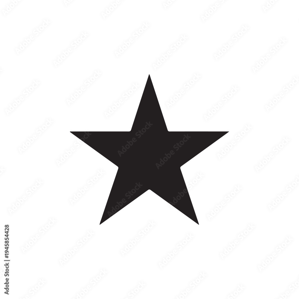 Obraz premium Minimalist Black Five-Point Star Icon for Design and Branding Use