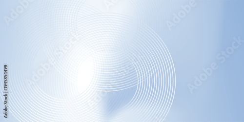 A serene abstract background with a soft blue gradient, adorned with delicate white concentric circles creating a sense of gentle motion. VECTOR WHITE CIRCLE BACKGROUND