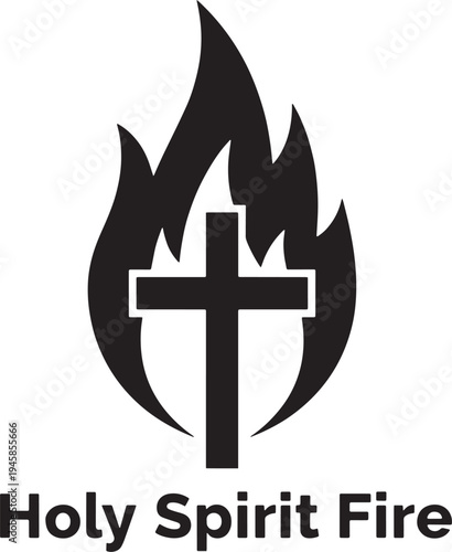 Pentecost vector silhouette on white background