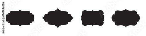 Tableau sur toile Set of various black architectural dome and geometric Moroccan style silhouettes vector illustration icons for labels pattern and frame designs