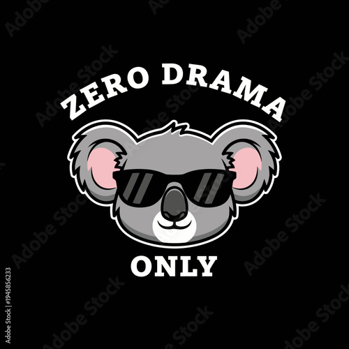 Koala wearing black sunglasses smiling.