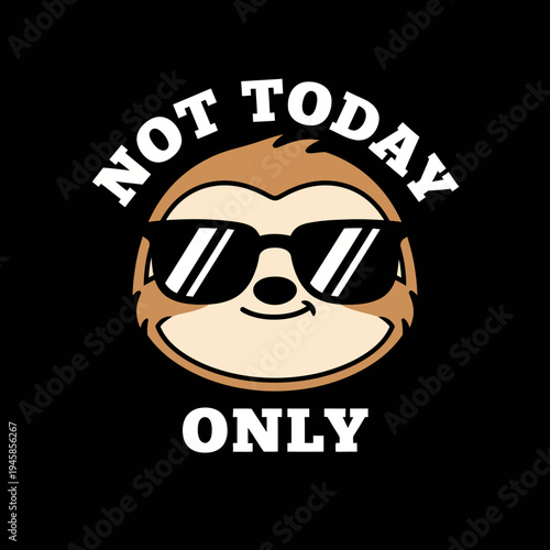 Sloth wearing sunglasses smiling face.