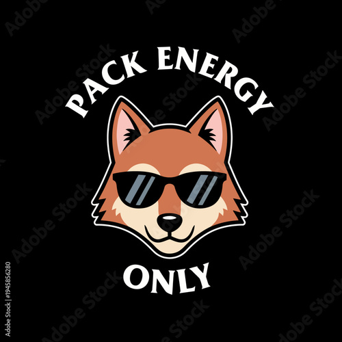 Smiling Cartoon Fox Wearing Sunglasses.