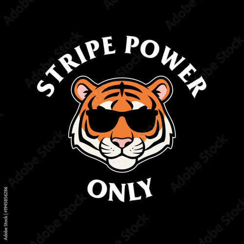 Tiger wearing sunglasses close up.