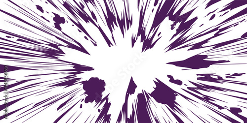 Purple abstract explosion burst on white background