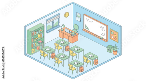 Students engage in interactive education learning within a modern school classroom setting.