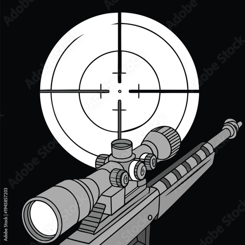 target sight for sniper, aiming scope, precision marksman training target vector design