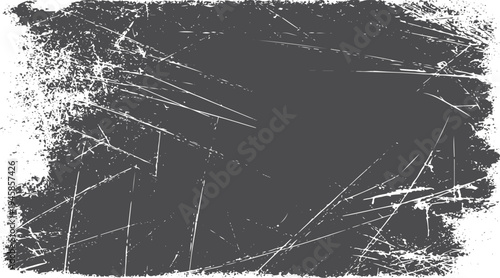 Dark gray background with white scratches and distressed edges