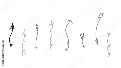 This minimalist image features two sketched arrows pointing upwards, evoking themes of growth, progress, and positive direction. Ideal for illustratin