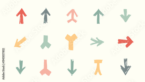 This minimalist image with two arrows pointing downwards evokes a sense of focus and guidance. Ideal for illustrating concepts like decision making, f
