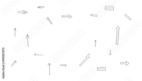 A clean and minimalist background featuring hand-drawn arrows. Ideal for illustrating direction, growth, progress, or positive momentum in presentatio