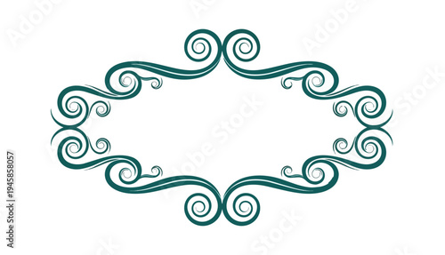 Elegant ornamental frame design isolated on black background