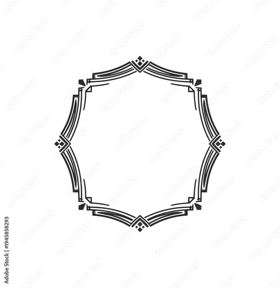 Obraz premium Geometric frame design on black background