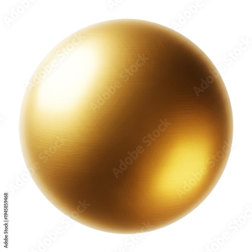 Gold sphere ball isolated on transparent background