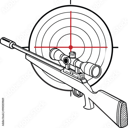 target sight for sniper, aiming scope, precision marksman training target vector design