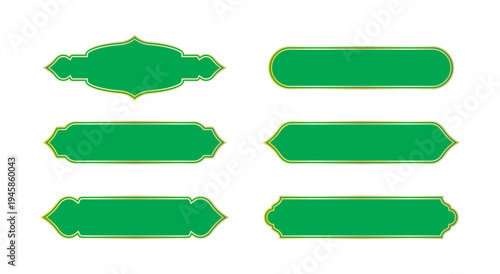 Collection of Arabic frame shape icons. Empty frame. Arabesque pattern for Eid. Vector illustration.