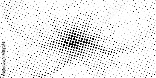 Set of halftone dots gradient pattern texture isolated on white background. Straight dotted spots using halftone circle dot raster texture. Vector blot half tone collection.