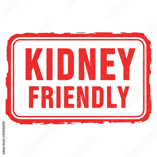 Red kidney friendly stamp for food and health labels