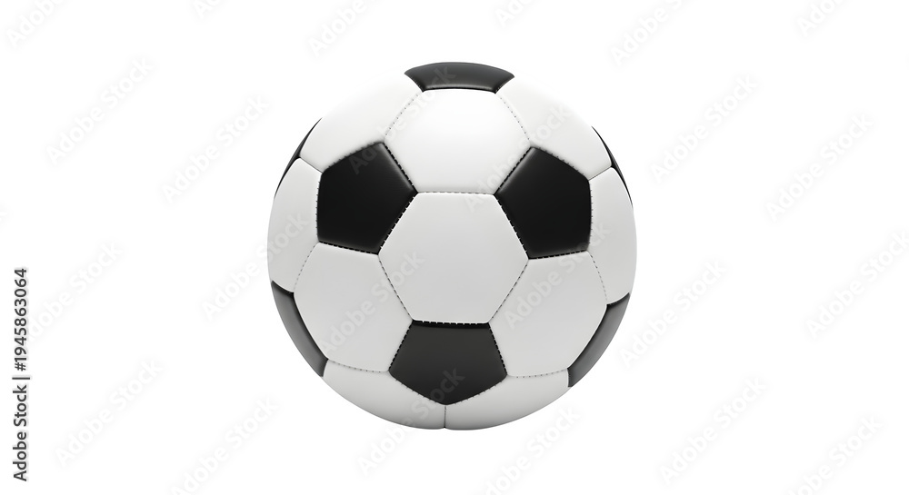 Fototapeta premium Soccer ball football sports round, isolated on white or transparent background. PNG