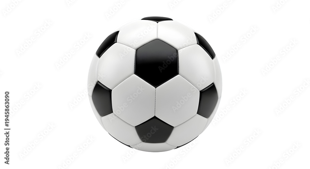 Fototapeta premium Soccer ball football sports round, isolated on white or transparent background. PNG