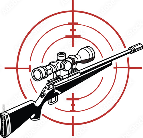 target sight for sniper, aiming scope, precision marksman training target vector design