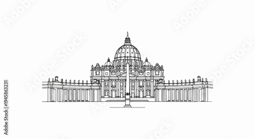 A grand, neoclassical facade with a central dome and colonnades