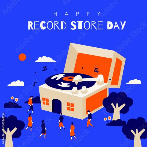 vector record store day poster template