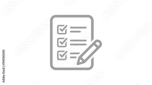 Checklist line icon. Report with pencil vector outline sign.