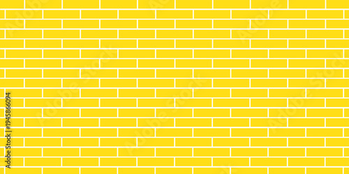 yellow brick wall texture, seamless cladding pattern for interior decoration, kitchen backsplash, plastic panel, building outdoor design. Abstract minimal background, vector flat illustration