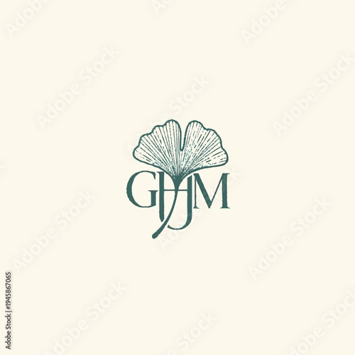 Ginkgo Leaf Logo Design Element.
