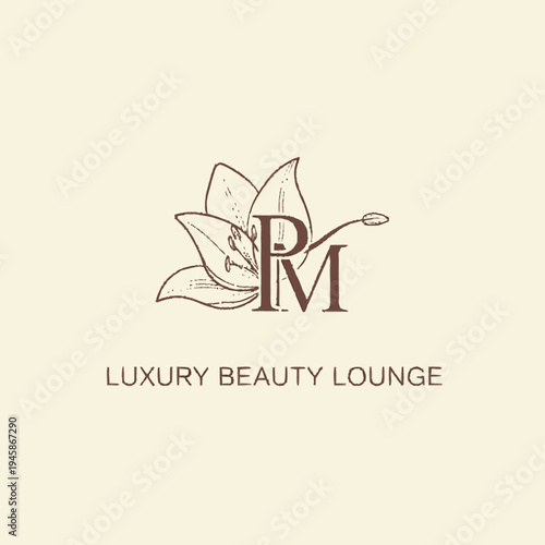 Luxury Beauty Lounge Logo Design Element.