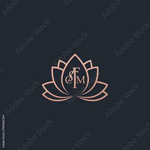 Luxury Lotus Flower Logo Design Element.
