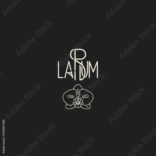 Stylized White Logo on Black Background.