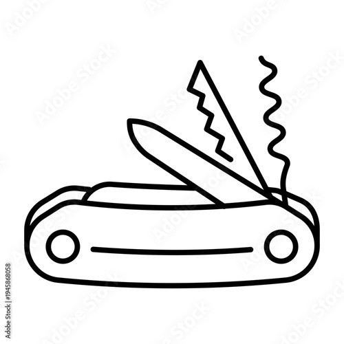 pocket knife multitool line icon