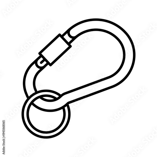 carabiner clip line icon