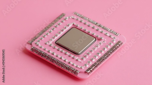 Wallpaper Mural processor cpu isolated on a pink isolated background Torontodigital.ca