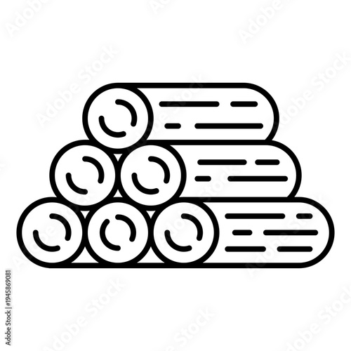 firewood stack line icon