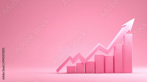 Free Download profit graph rising clean on a pink isolated background - GFXLoad